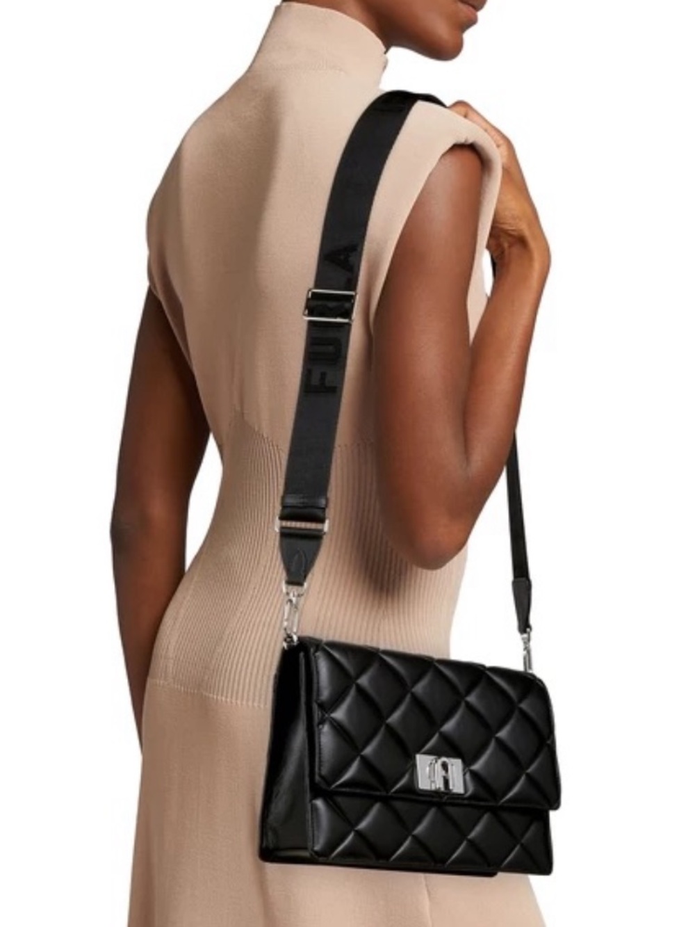 Furla 1927 Soft Quilted Small Crossbody Nero